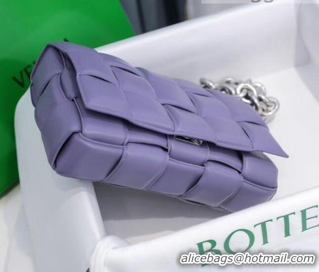 Famous Brand Bottega Veneta The Chain Cassette Cross-body Bag BV2160 Lavender Purple 2021