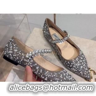 Best Grade Jimmy Choo Crystal Pearl Flat Mary Jane Ballerinas 091111