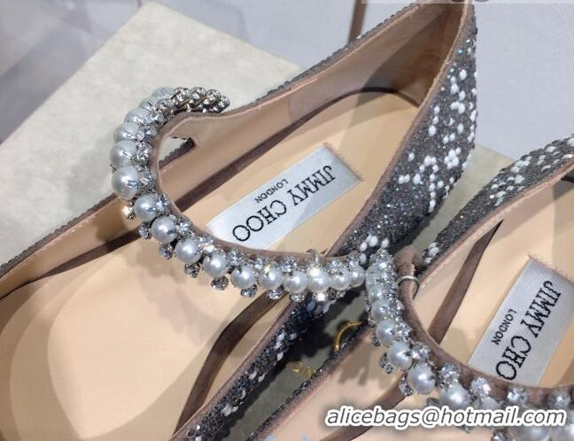 Best Grade Jimmy Choo Crystal Pearl Flat Mary Jane Ballerinas 091111