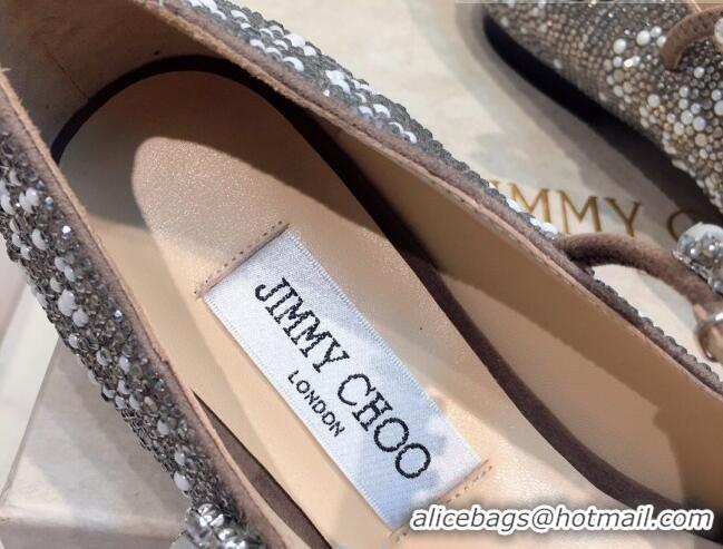 Best Grade Jimmy Choo Crystal Pearl Flat Mary Jane Ballerinas 091111