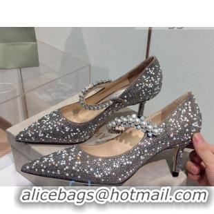 Unique Style Jimmy Choo Crystal Pearl Heel 65mm Mary Jane Pumps 091112