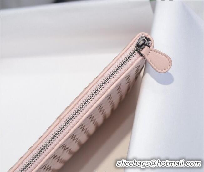 Good Product Bottega Veneta Woven Lambskin Medium Pouch BV2174 Light Pink 2021