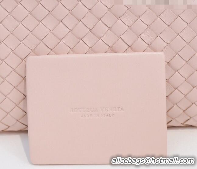 Good Product Bottega Veneta Woven Lambskin Medium Pouch BV2174 Light Pink 2021