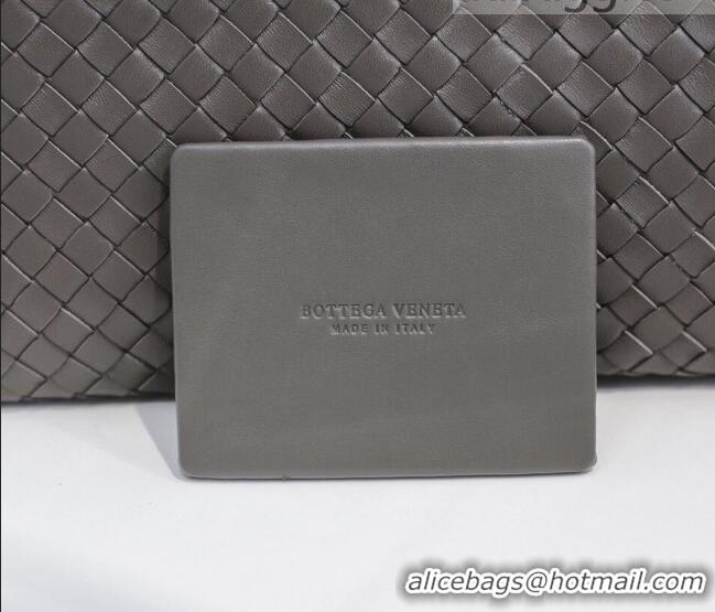 Well Crafted Bottega Veneta Woven Lambskin Medium Pouch BV2174 Grey 2021