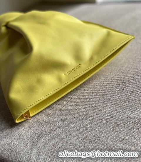 Promotional Bottega Veneta Calfskin Mini Twist Knot Clutch Bag BV2179 Yellow 2021