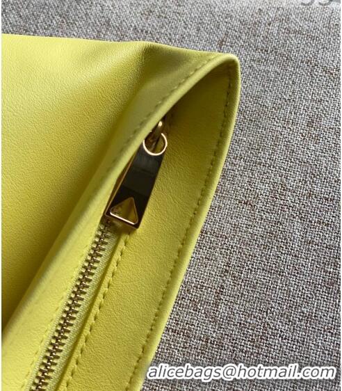 Promotional Bottega Veneta Calfskin Mini Twist Knot Clutch Bag BV2179 Yellow 2021