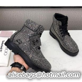 Stylish Jimmy Choo JC X TIMBERLAND/F Boots with Crystal 092472 Black