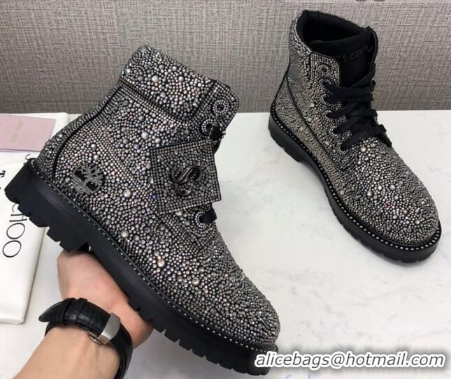 Stylish Jimmy Choo JC X TIMBERLAND/F Boots with Crystal 092472 Black