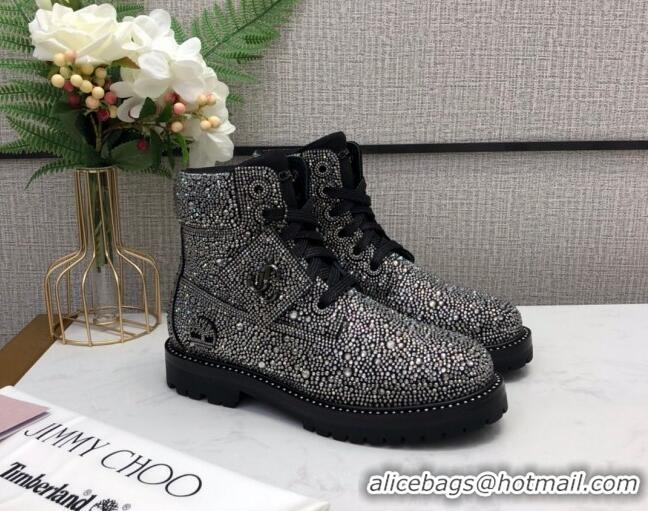 Stylish Jimmy Choo JC X TIMBERLAND/F Boots with Crystal 092472 Black