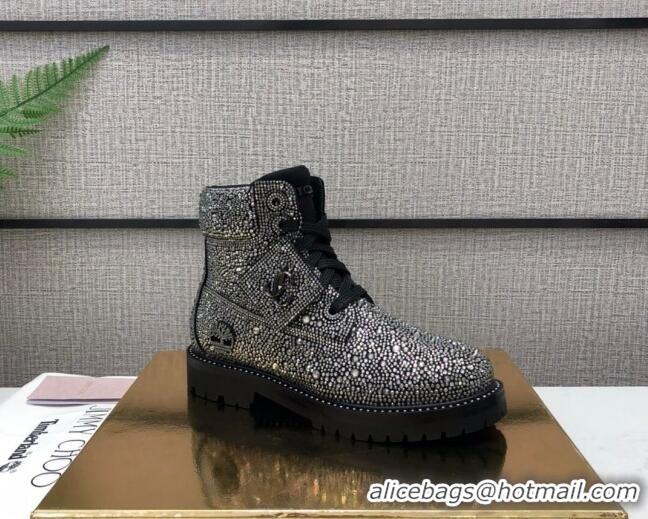 Stylish Jimmy Choo JC X TIMBERLAND/F Boots with Crystal 092472 Black