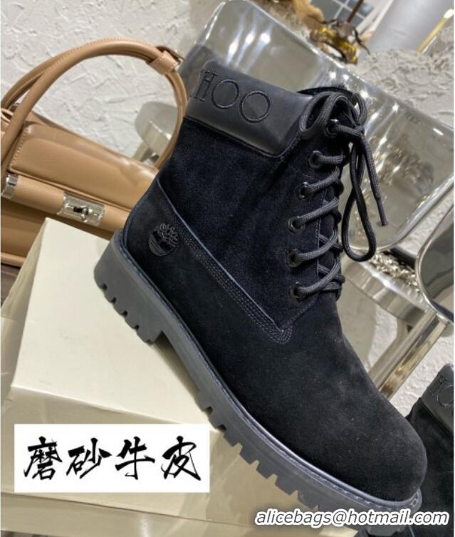 Discount Jimmy Choo x Timberland Suede Wool Short Boots 111122 Black