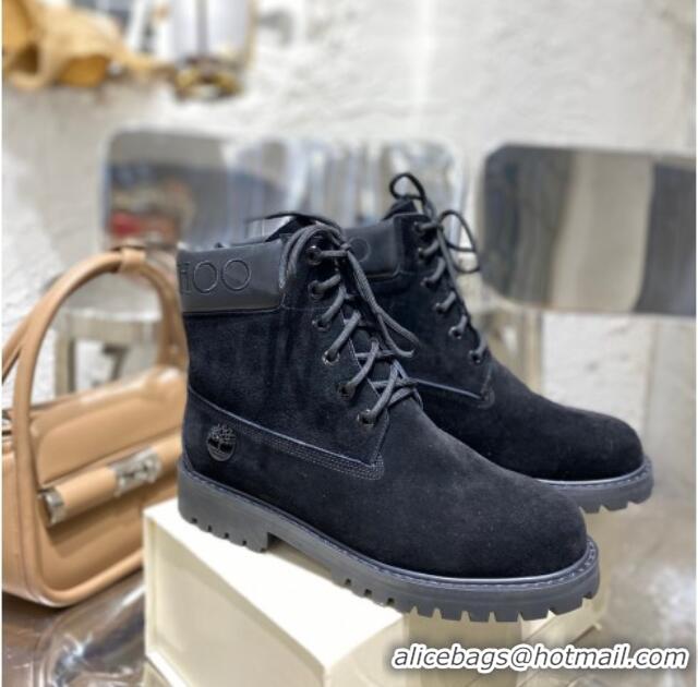 Discount Jimmy Choo x Timberland Suede Wool Short Boots 111122 Black