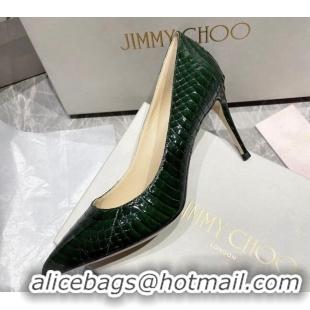 Hot Style Jimmy Choo Snakeskin Pumps Green 6.5cm 010627