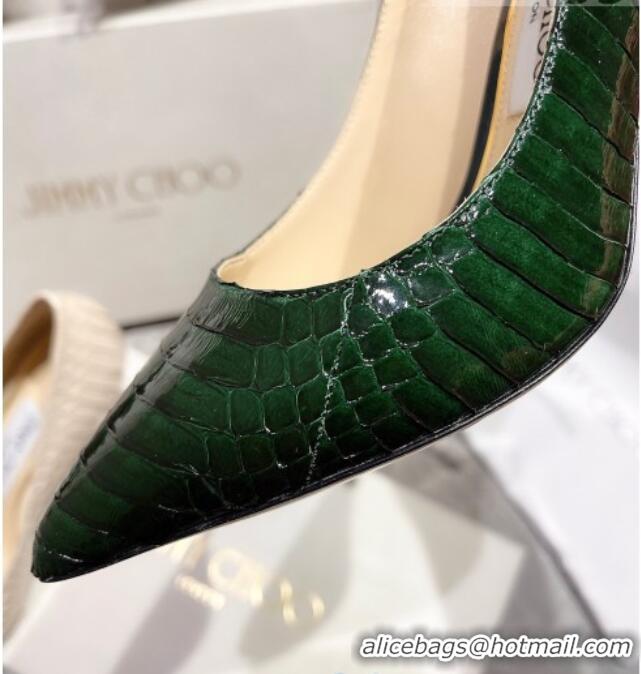 Hot Style Jimmy Choo Snakeskin Pumps Green 6.5cm 010627