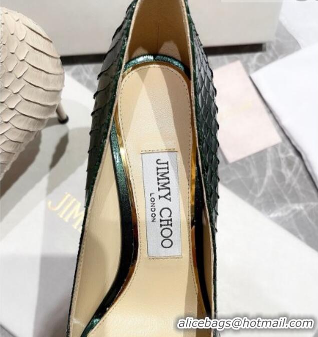 Hot Style Jimmy Choo Snakeskin Pumps Green 6.5cm 010627