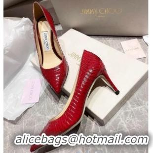 Top Design Jimmy Choo Snakeskin Pumps 6.5cm 010627 Red