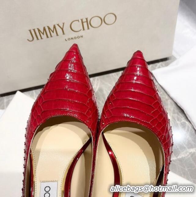 Top Design Jimmy Choo Snakeskin Pumps 6.5cm 010627 Red