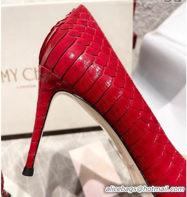 Top Design Jimmy Choo Snakeskin Pumps 6.5cm 010627 Red