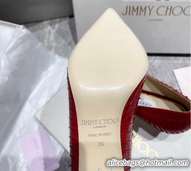 Top Design Jimmy Choo Snakeskin Pumps 6.5cm 010627 Red