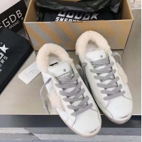 Top Design Golden Goose White Shearling Superstar Sneakers G0366 White