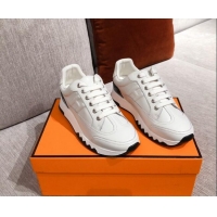 Unique Style Hermes Trail Calfskin Sneakers 051084 White 2021