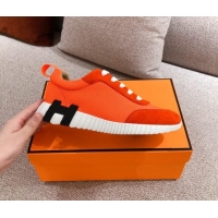 Best Price Hermes Bouncing Suede Sneakers 051093 Orange 2021 