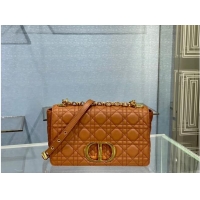 Top Grade MEDIUM DIOR CARO BAG Soft Cannage Calfskin M9242 Brown