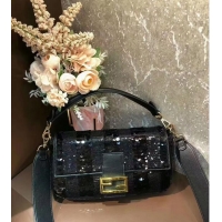 Most Popular FENDI BAGUETTE Bag Pearl slice F1359 Black