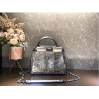 Good Product FENDI Mini-bag from the Chinese New Year Limited Capsule Collection Code: 8BN309A Silver