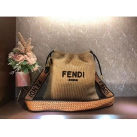 Buy Inexpensive FENDI PACK SMALL POUCH Braided straw small-bag F1529 Apricot