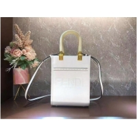 Super Quality FENDI SUNSHINE SHOPPER leather mini-bag F1620 White