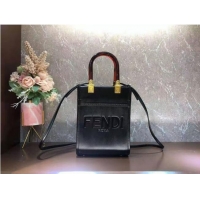 Good Product FENDI SUNSHINE SHOPPER leather mini-bag F1620 Black