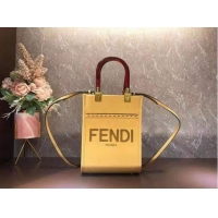 Grade Wholesale FENDI SUNSHINE SHOPPER leather mini-bag F1620 Yellow