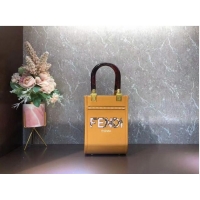 Super Quality FENDI MINI SUNSHINE SHOPPER leather mini-bag 8BS051ABV Orange