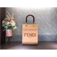 Most Popular FENDI MINI SUNSHINE SHOPPER leather mini-bag 8BS051ABV Pink