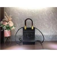 Promotional FENDI MINI SUNSHINE SHOPPER leather mini-bag 8BS051ABV Black