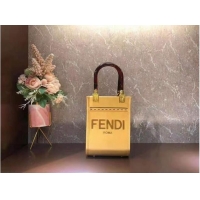 New Design FENDI MINI SUNSHINE SHOPPER leather mini-bag 8BS051ABV Yellow