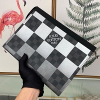 Luxury Cheap Louis Vuitton Damier Graphite Giant POCHETTE VOYAGE N60412 Black&White