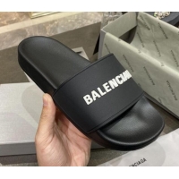 Hot Style Balenciaga Flat Slide Sandals 031007 Black 2021