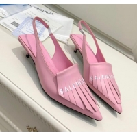 Affordable Price Balenciaga Tassel Slingback Pumps 3cm 031124 Pink