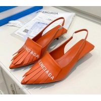 Top Quality Balenciaga Tassel Slingback Pumps 3cm 031124 Orange