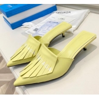 Super Quality Balenciaga Tassel Heel Mules 3cm 031128 Yellow 2021