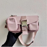 Well Crafted Prada Pocket nylon and brushed leather bag 1BD295 Pink