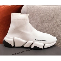 Top Design Balenciaga Speed Knit Sock Boot Sneaker 051009 White 2021