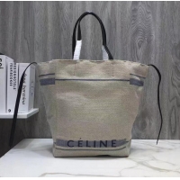 Buy Grade Celine Cabas Textile And Calfskin Tote Bag 192176 Blue