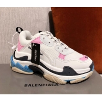 Good Quality Balenciaga Triple S Sneakers 051023 White/Pink 2021