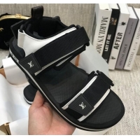 Best Product Louis Vuitton Arcade Flat Strap Sandal 031111 Black 2021