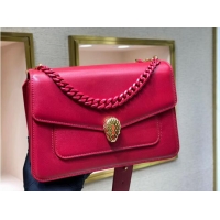 Top Grade Bvlgari Serpenti Forever leather small crossbody bag B210762 Red