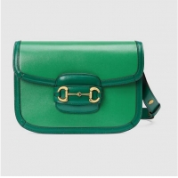 Top Quality Gucci Horsebit 1955 small shoulder bag 602204 Green