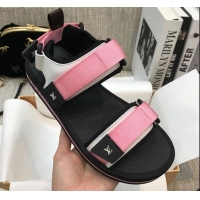 Crafted Louis Vuitton Arcade Flat Strap Sandal Pink 031114